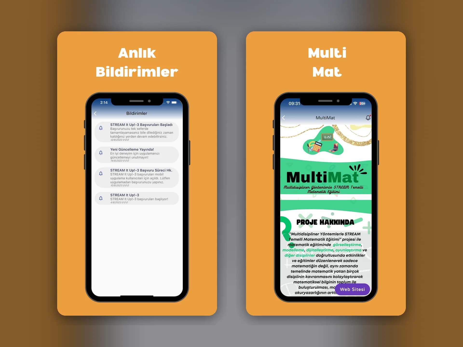 Duyuru, etkinlik ve proje akışı - STEM EGT